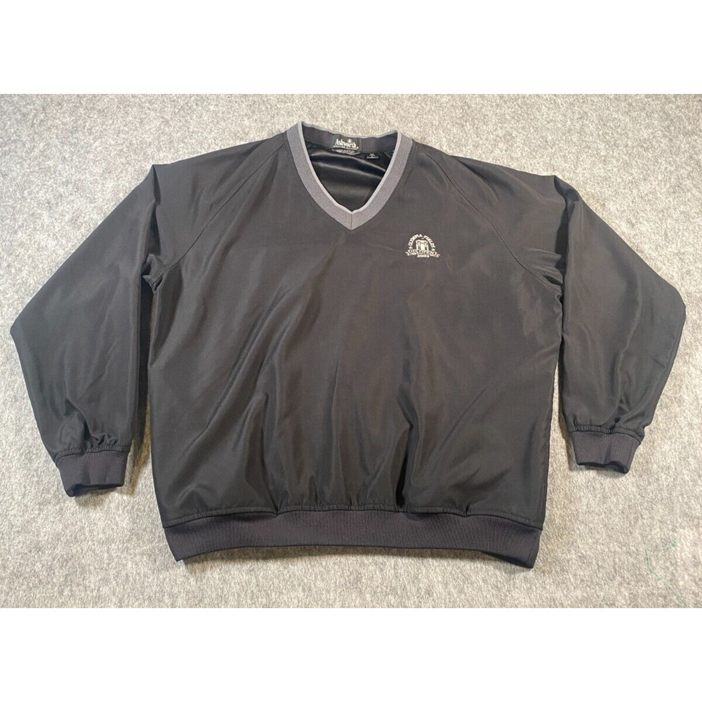 Ashworth Mens Large Black Pullover Golf Windbreaker 2003 US Open Olympia Fields